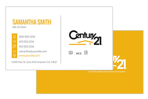 Century 21 pre designed real estate business cards