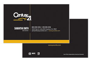 raltor business cards for Century 21 agents