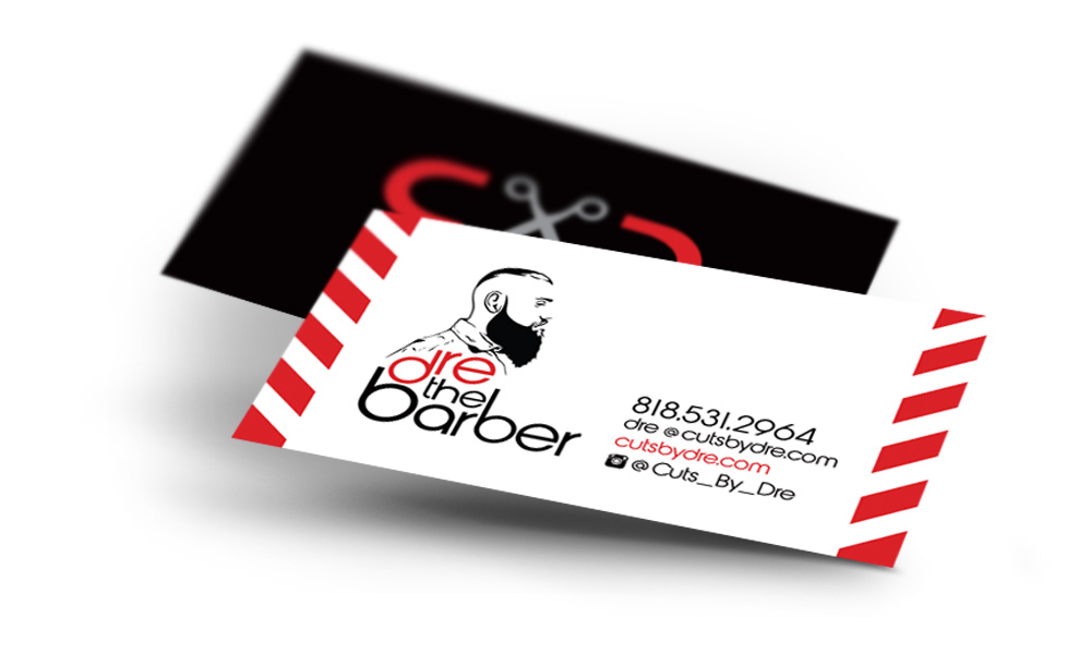 cuts by dre business cards logo