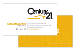 business cards for Century 21 realtors