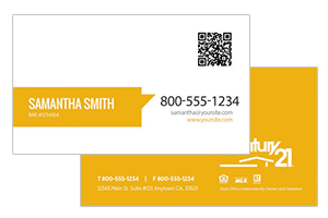 custom design Century 21 business cards
