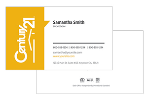 Century 21 real estate business cards