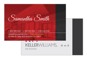 Pre-designed modern business card designs for Keller Williams agents