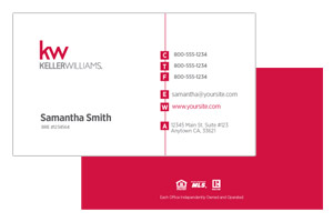 Modern Keller Williams realtor business cards