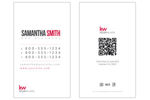 Real Estate agent business cards for Keller Williams realtors
